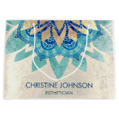 エレガントティール(緑がかった色)ロータロゴデザイン ラージペーパーバッグ (正面)