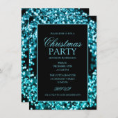 エレガントティール（緑がかった色）企業のクリスマスライトパーティー 招待状 (正面/裏面)