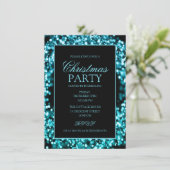 エレガントティール(緑がかった色)企業のクリスマスライトパーティー 招待状 (スタンド正面)