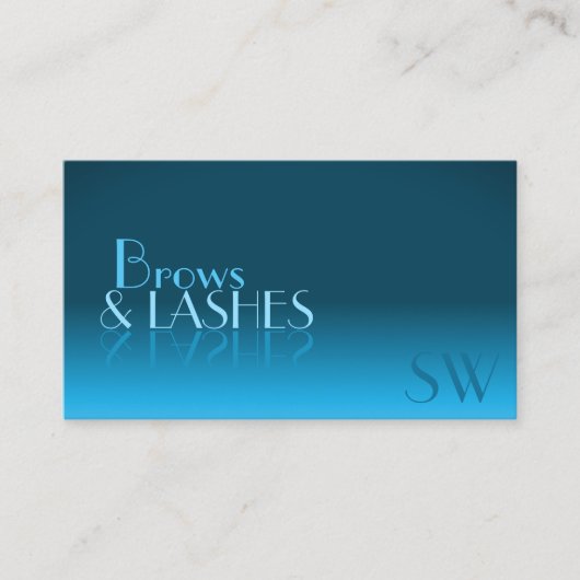 エレガントティール（緑がかった色）勾配鏡フォントモノグラクラシックム 名刺 (正面)