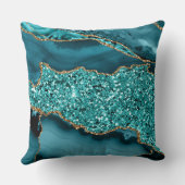 エレガントティール(緑がかった色)及び金ゴールドグリッター海瑪瑙 クッション (裏面)