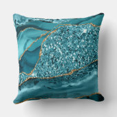 エレガントティール（緑がかった色）及び金ゴールドグリッター海瑪瑙 クッション (裏面)