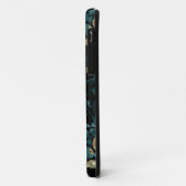 エレガントティール（緑がかった色）及び金ゴールドバラ花柄 Case-Mate iPhoneケース (裏面/左)