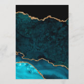 エレガントティール（緑がかった色）及び金ゴールドフェイクグリッターアゲ結婚ート メニュー (裏面)