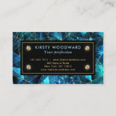 エレガントティール(緑がかった色)及び金ゴールドミッドナイトクリスタル銀河系 名刺 (裏面)