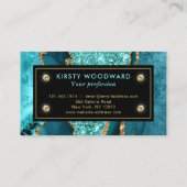 エレガントティール（緑がかった色）及び金ゴールド海グリッター瑪瑙 名刺 (裏面)