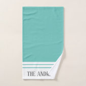 エレガントティール（緑がかった色）名モノグラムのバスタオルセット バスタオルセット (ハンドタオル)