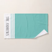 エレガントティール（緑がかった色）名モノグラムのバスタオルセット バスタオルセット (ハンドタオル)