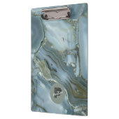 エレガントティール（緑がかった色）大理石エフェクトのパーソナライズ クリップボード (左)