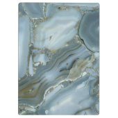 エレガントティール（緑がかった色）大理石エフェクトのパーソナライズ クリップボード (裏面)