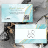 エレガントティール（緑がかった色）大理石QRコード名刺 名刺