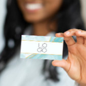 エレガントティール（緑がかった色）大理石QRコード名刺 名刺