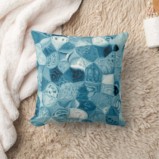 エレガントティール(緑がかった色)抽象芸術幾何形状アートワーク | クッション (ブランケット)