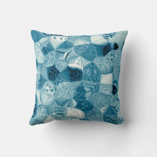 エレガントティール(緑がかった色)抽象芸術幾何形状アートワーク | クッション (裏面)