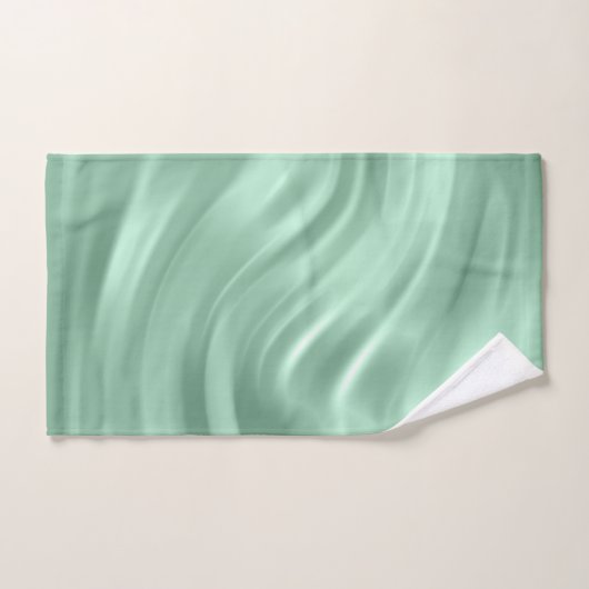 エレガントティール(緑がかった色)旋回パターンシックスタイリッシュ バスタオルセット (ハンドタオル)