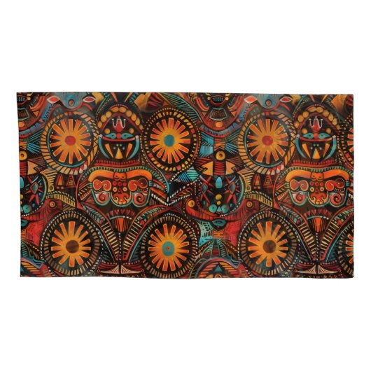 エレガントティール(緑がかった色)「時代を超越した先祖の痕跡」王ピル 枕カバー (裏面-右)