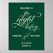 エレガントティール（緑がかった色）歓迎の前の夜の台本 ポスター (正面)