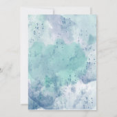 エレガントティール(緑がかった色)水彩50th誕生日パーティー 招待状 (裏面)