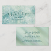 エレガントティール（緑がかった色）水色 割引カード (正面/裏面)