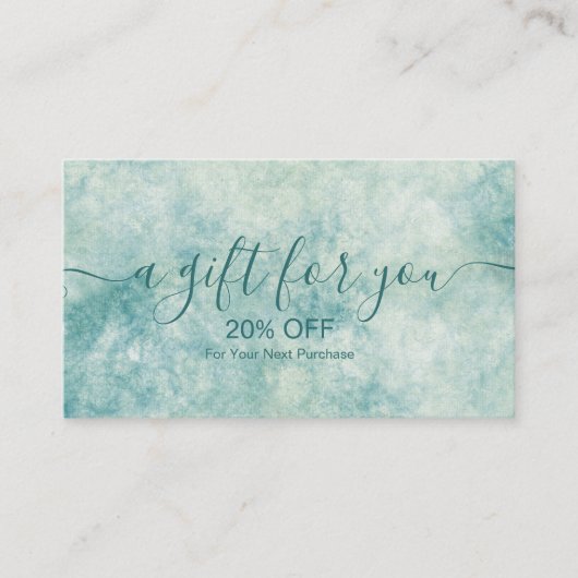 エレガントティール（緑がかった色）水色 割引カード (正面)