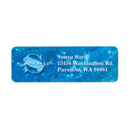 エレガントティール（緑がかった色）生地 ラベル