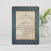 エレガントティール（緑がかった色）結婚銅 招待状 (スタンド正面)