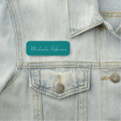 エレガントティール（緑がかった色）緑モダン：手書き書道 名札 (インサイチュ)