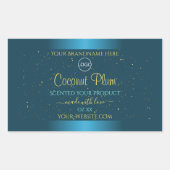 エレガントティール(緑がかった色)製品ラベル金ゴールドソフトグリッターロゴ 長方形シール (正面)