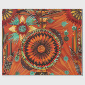 エレガントティール(緑がかった色)「複雑なエコー」フェスティバルラップマット ラッピングペーパー (フラット)