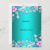 エレガントティール（緑がかった色）誕生日パーティーの招待 招待状 (裏面)