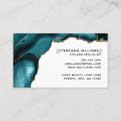 エレガントティール(緑がかった色)金ゴールドアゲートラッシュ 名刺 (裏面)