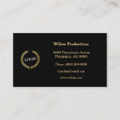 エレガントティール（緑がかった色）金ゴールドアールデコ 名刺 (裏面)