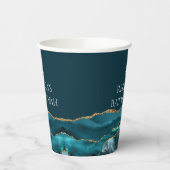 エレガントティール（緑がかった色）金ゴールドバルミツワーパーティーカスタム 紙コップ (左)