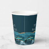 エレガントティール（緑がかった色）金ゴールドバルミツワーパーティーカスタム 紙コップ (右)