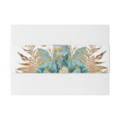 エレガントティール（緑がかった色）&金ゴールドフローラ招待状用帯 招待状ベリーバンド (裏面例)