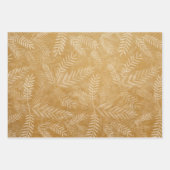 エレガントティール(緑がかった色)金ゴールドマーブル葉 ラッピングペーパーシート (正面3)