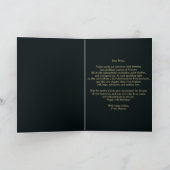 エレガントティール(緑がかった色)金ゴールドメタリック70誕生日 カード (内部)