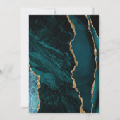 エレガントティール(緑がかった色)金ゴールド収集ス結婚クリプト 招待状 (裏面)