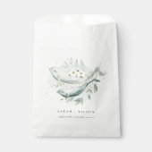 エレガントティール(緑がかった色)金ゴールド水中フローラ結婚魚 フェイバーバッグ (正面)