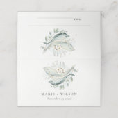 エレガントティール（緑がかった色）金ゴールド水中フローラ結婚魚 プレイスカード (外部開封)