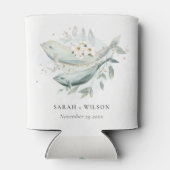 エレガントティール（緑がかった色）金ゴールド水中フローラ結婚魚 缶クーラー (裏面)