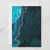 エレガントティール（緑がかった色）銀瑪瑙スクリプ結婚ト 招待状 (裏面)