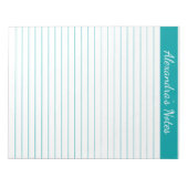 エレガントティール（緑がかった色）8.5x11レターサイズパーソナライズされた ノートパッド (正面)