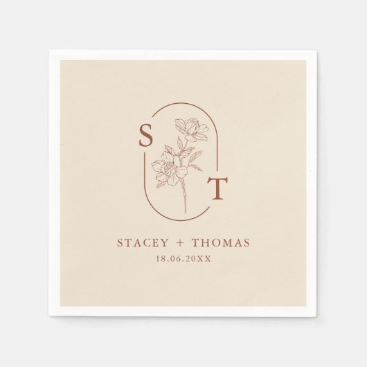 エレガントテラお洒落結婚コタ スタンダードカクテルナプキン (正面)