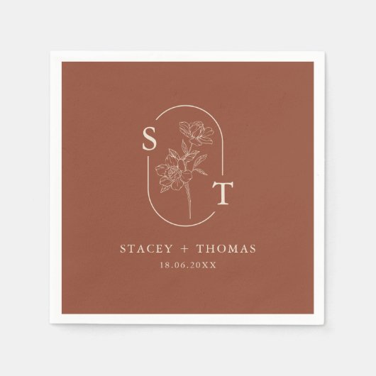 エレガントテラお洒落結婚コタ スタンダードカクテルナプキン (正面)