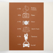 エレガントテラお洒落結婚コタ 三つ折り招待状 (内部中)