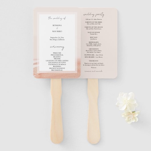 エレガントテラグラデーションコッタ水色 ハンドファン (正面&裏面)