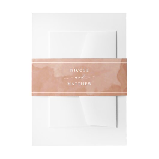 エレガントテラコッタさび水の色結婚、 招待状ベリーバンド (正面例)