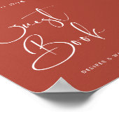 エレガントテラコッタゲ結婚ストブックのサイン ポスター (角)