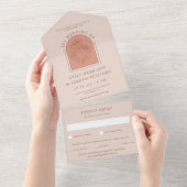 エレガントテラコッタコンフォローボタニカル結婚ズ オールインワン招待状 (貼ってはがせる)